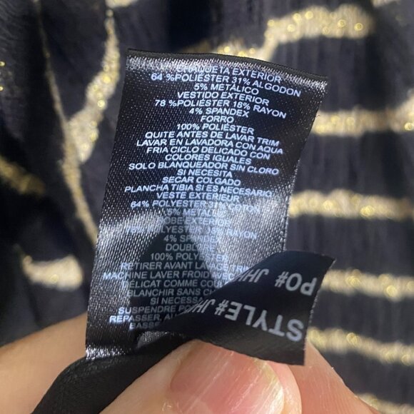 Jessica Howard 18W Dress Black Striped Metallic Cardigan Set Midi Career Cocktai - Picture 6 of 12